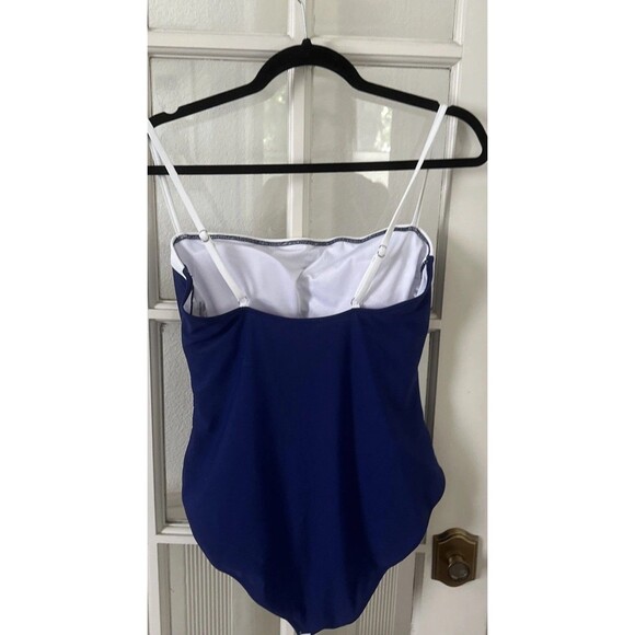 Blue One Piece Swimsuit Tummy Control Women's Large Bathing Suit - Picture 5 of 9
